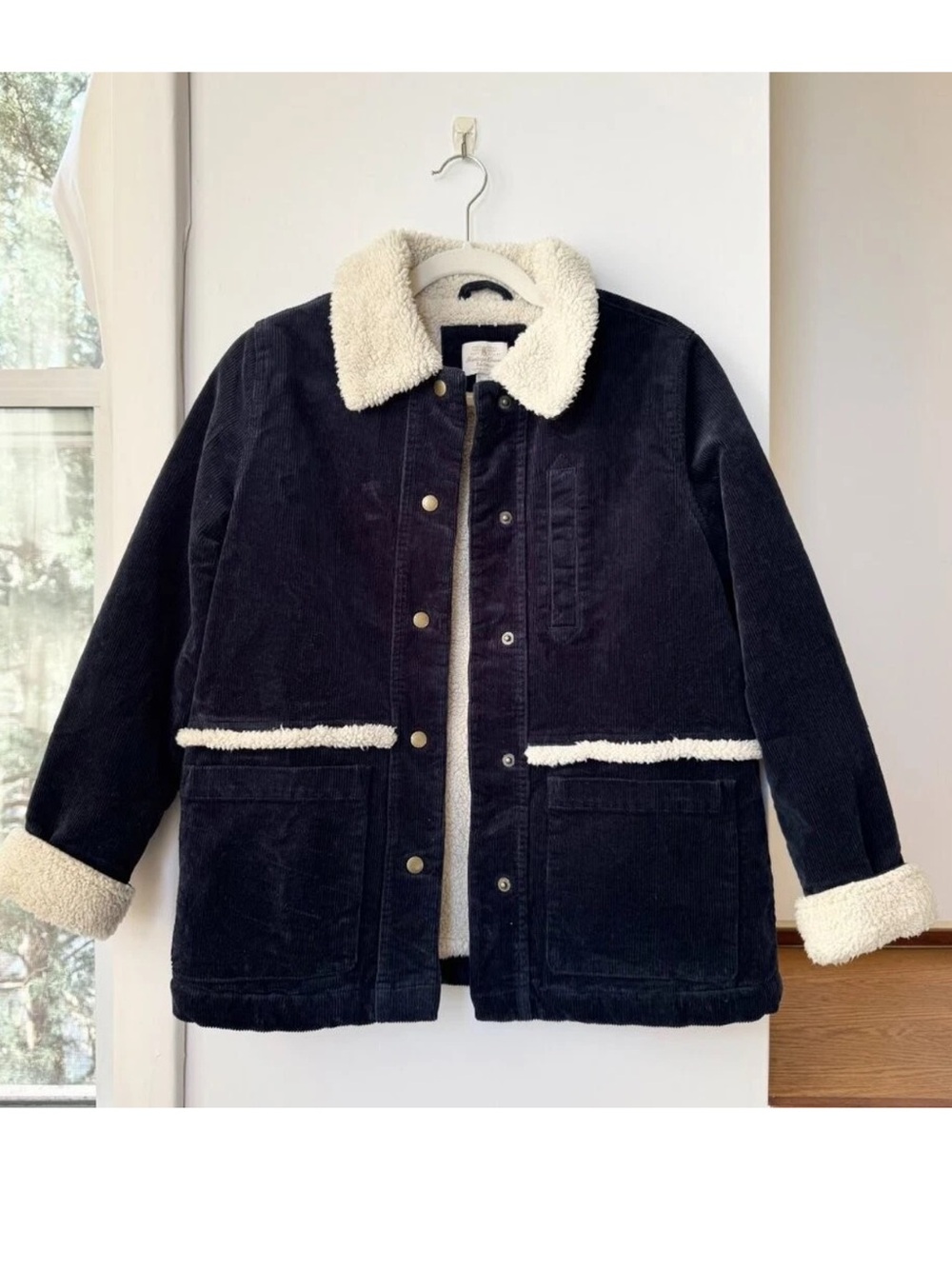 Barbour Mayapple Fleece Lined Cord Jacket Navy Blue 4